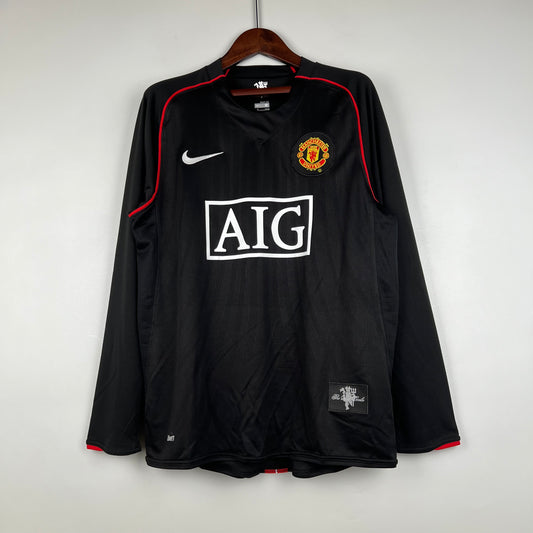 MANCHESTER UNITED LONG SLEEVE BLACK RETRO 07/08