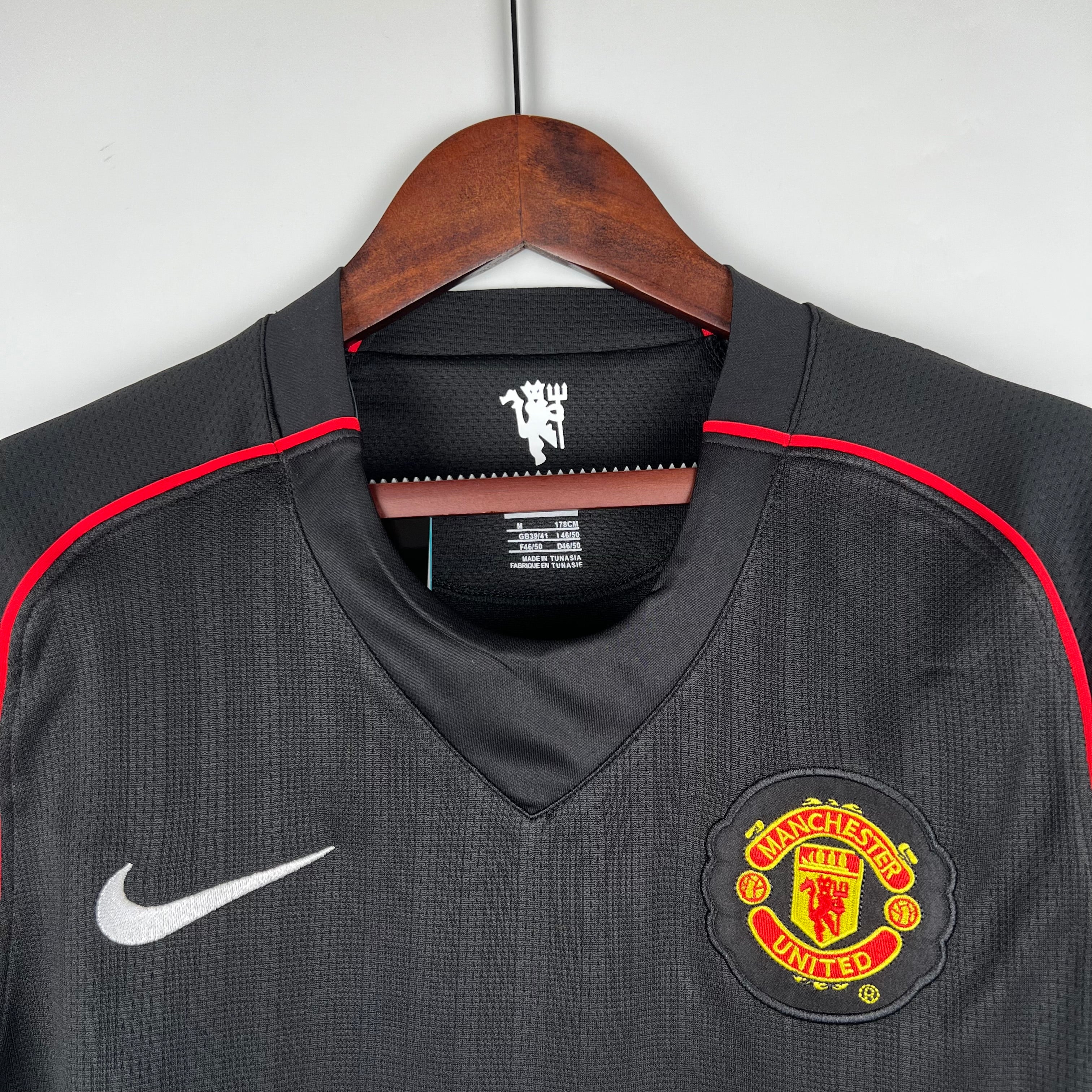 MANCHESTER UNITED LONG SLEEVE BLACK RETRO 07/08