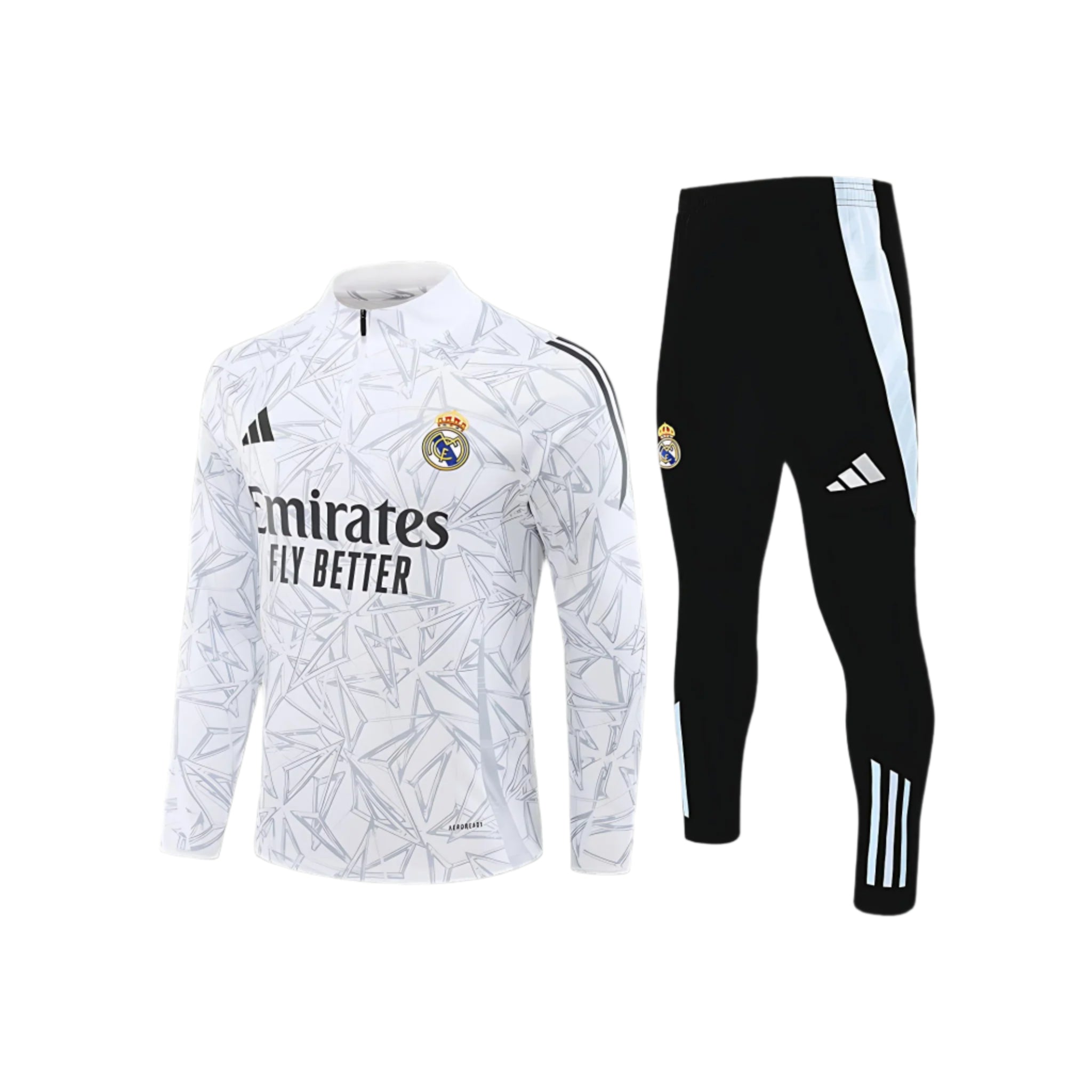 REAL MADRID BLACK AND WHITE TRACKSUIT