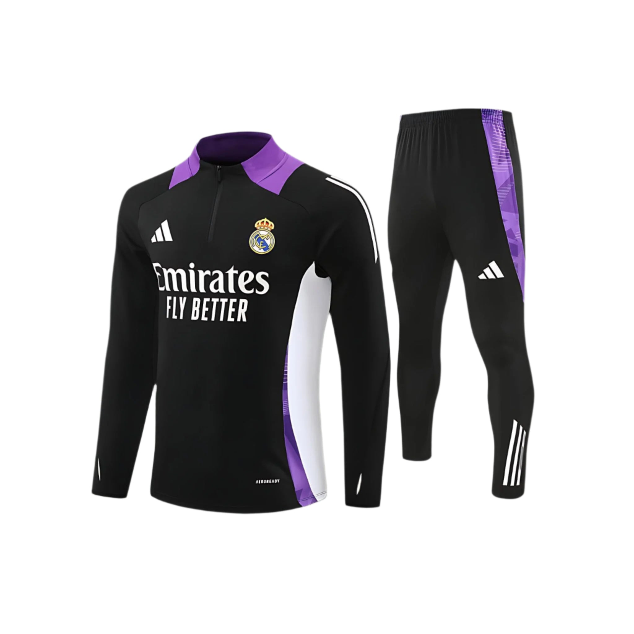 REAL MADRID BLACK AND PURPLE TRACKSUIT